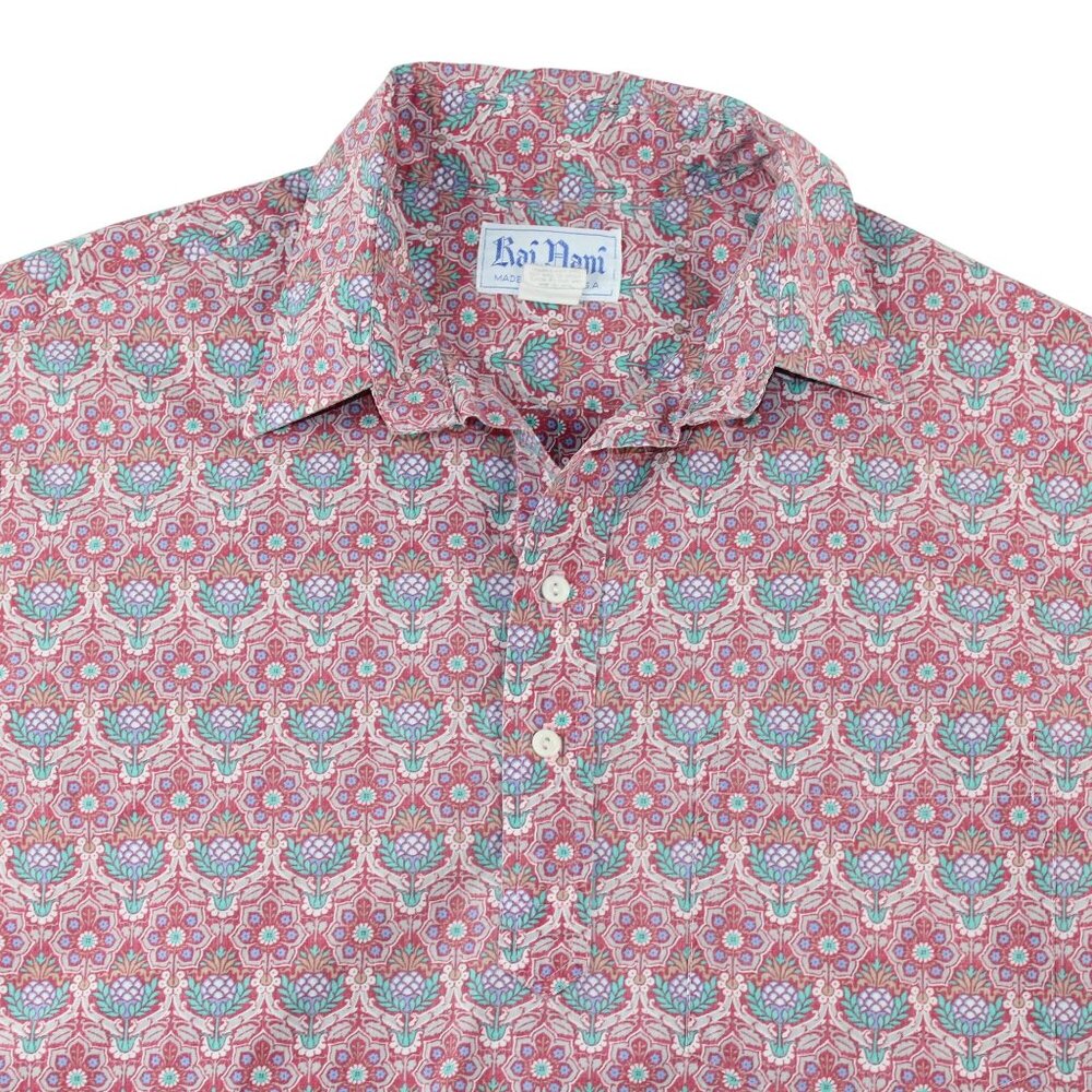 Vintage Rai Nani Lrg Pullover Mid Century Modern Hawaiian Floral Shirt Made USA - Picture 4 of 9